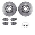 Dynamic Friction Co 7312-27071, Rotors-Drilled, Slotted-SLV w/3000 Series Ceramic Brake Pads incl. Hardware, Zinc Coat 7312-27071
